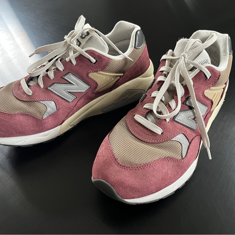 New Balance Men’s Burgundy and Beige Sneakers